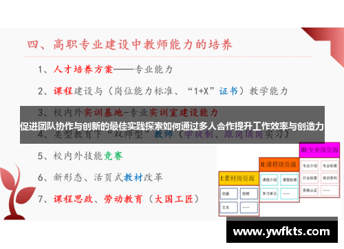 促进团队协作与创新的最佳实践探索如何通过多人合作提升工作效率与创造力