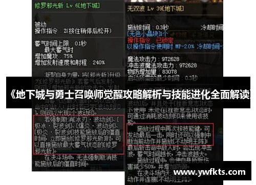 《地下城与勇士召唤师觉醒攻略解析与技能进化全面解读》